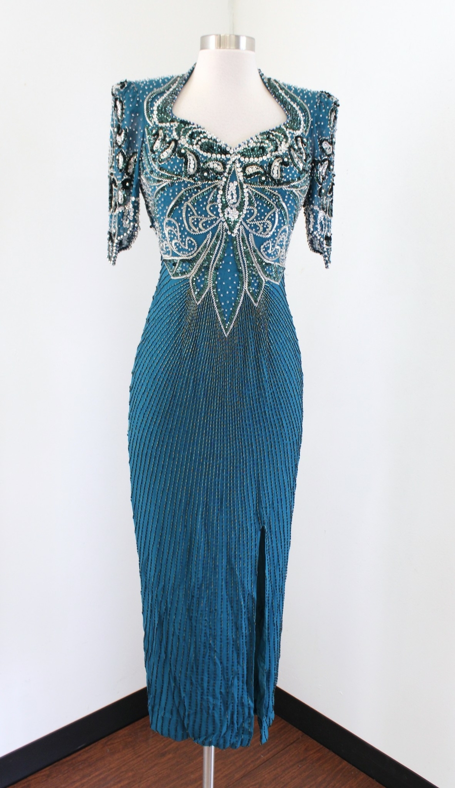 Платье Vtg Alyce Designs Teal Blue 